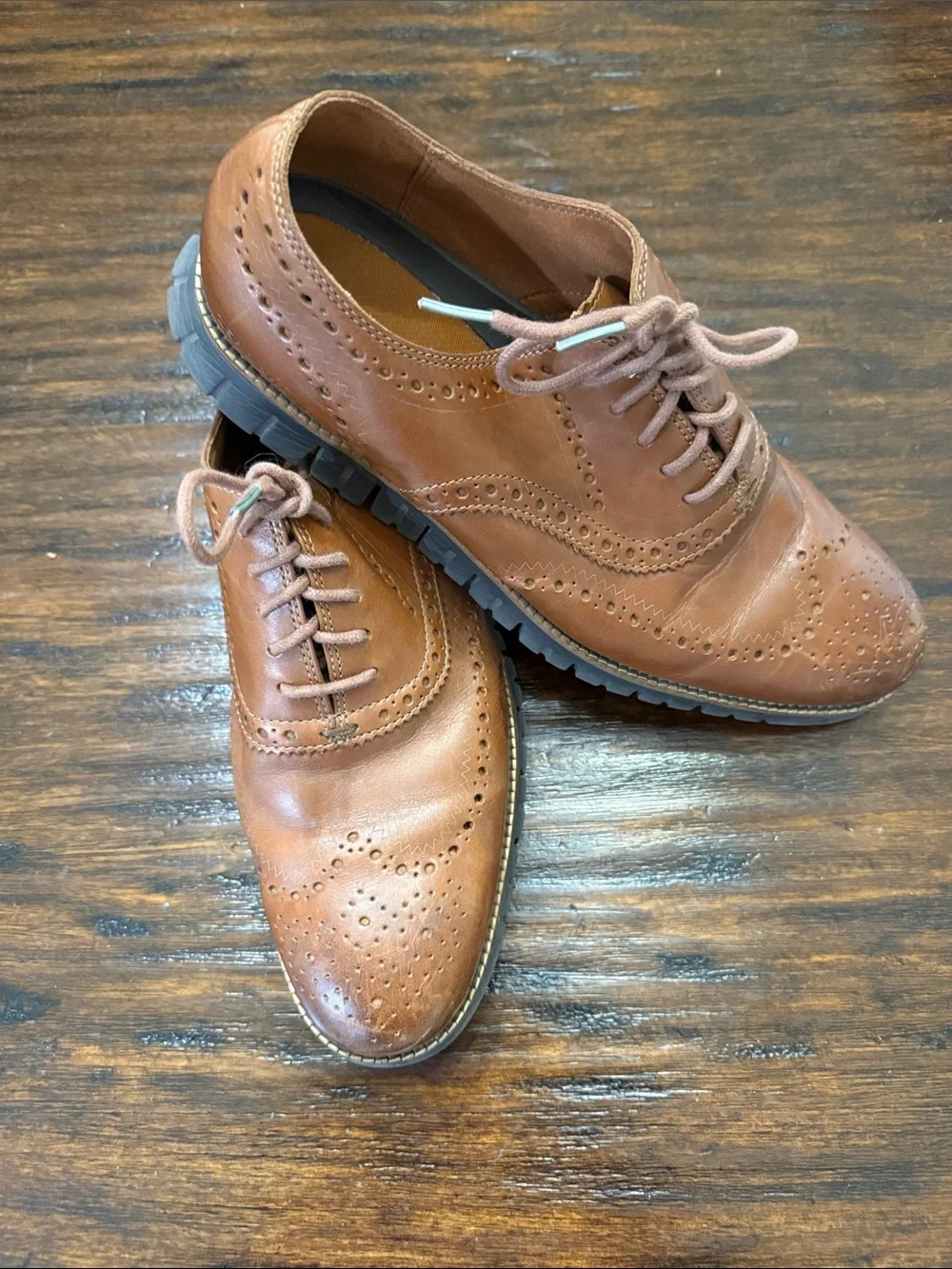 Men’s Cole Haan Zero Grand Tan Leather Oxford Shoes - Classic Lace-Up Style